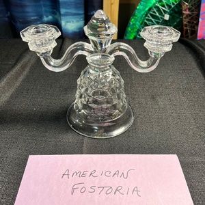 American Fostoria Crystal Candle Holder